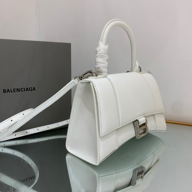 Balenciaga HOURGLASS SMALL TOP HANDLE BAG 592834 WHITE&Silver