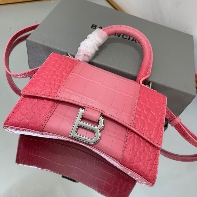 Balenciaga HOURGLASS XS HANDBAG EMBOSSED CALFSKIN 59353 pink