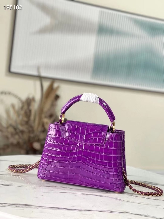 Louis Vuitton crocodile skin CAPUCINES BB M48865 purple