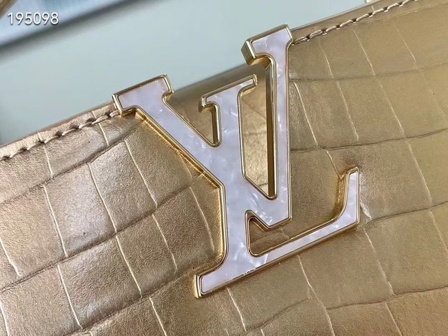 Louis Vuitton crocodile skin CAPUCINES MINI M81190 gold