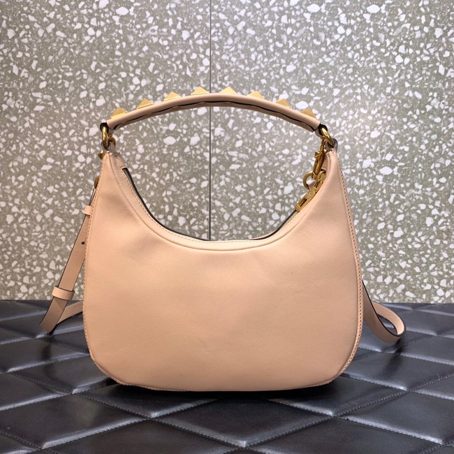 VALENTINO GARAVANI STUD SIGN Calf Leather Hobo bag 1W2B0K69 pink