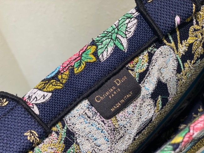 MEDIUM DIOR BOOK TOTE Blue Multicolor D-Constellation Embroidery M1296ZRUV-5