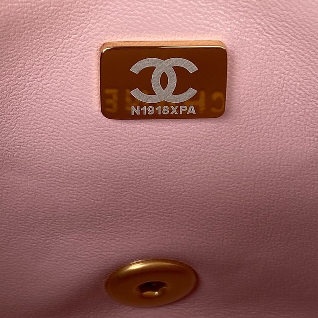 Chanel MINI FLAP BAG Lambskin & Gold-Tone Metal AS3457 pink