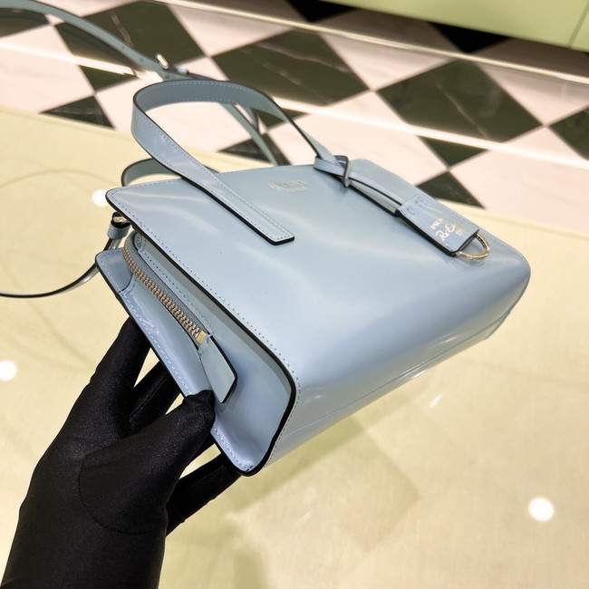 Prada Re-Edition 1995 brushed-leather small shoulder bag 1BA357 light blue