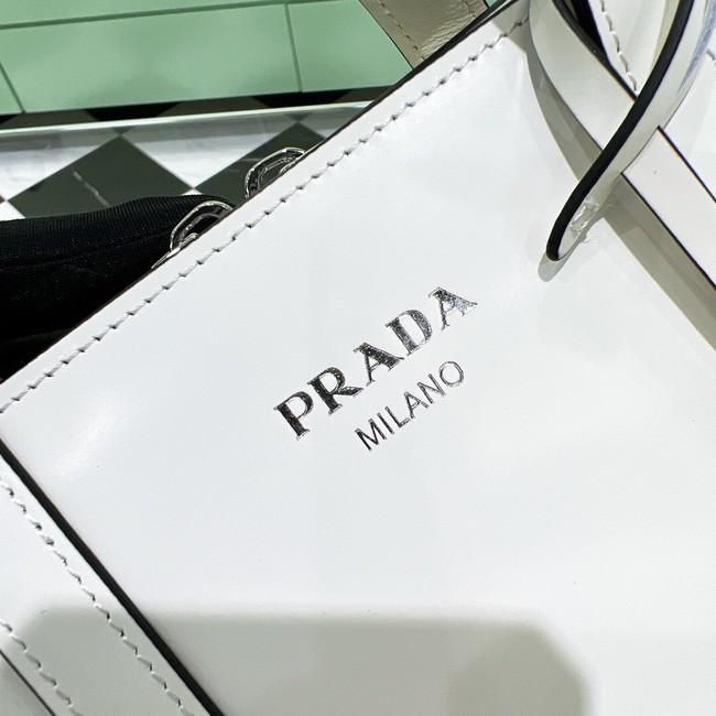 Prada Re-Edition 1995 brushed-leather small shoulder bag 1BA357 white