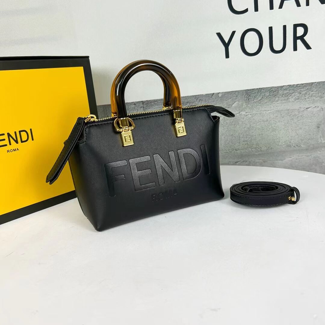 Fendi By The Way Mini Small leather Boston bag 8BS067A black