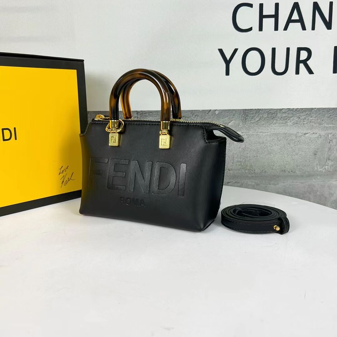 Fendi By The Way Mini Small leather Boston bag 8BS067A black