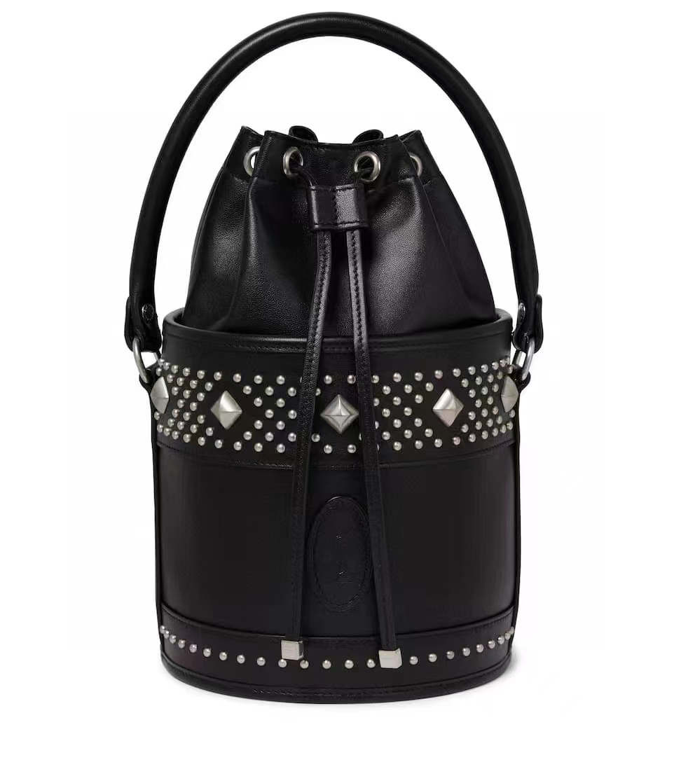 SAINT LAURENT LE MAILLON HOOK BUCKET BAG IN SUPPLE LEATHER Y696333 black