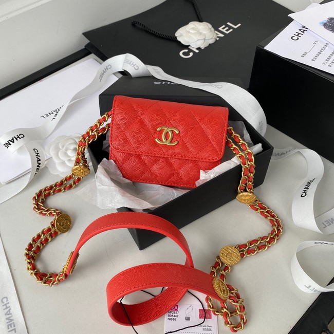 CHANEL CLUTCH WITH CHAIN AP2857 red