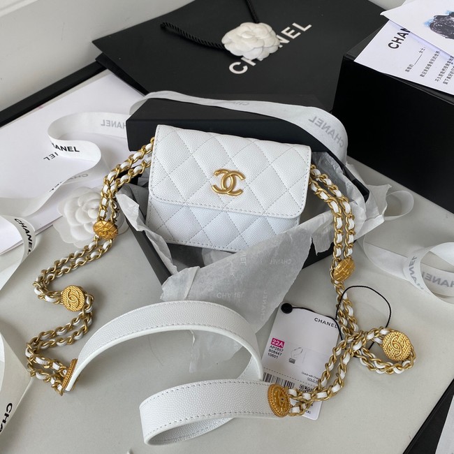 CHANEL CLUTCH WITH CHAIN AP2857 white