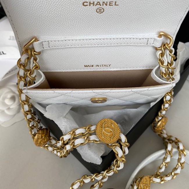 CHANEL CLUTCH WITH CHAIN AP2857 white