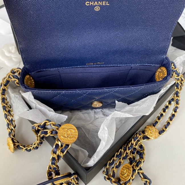 CHANEL CLUTCH WITH CHAIN AP2860 Navy Blue