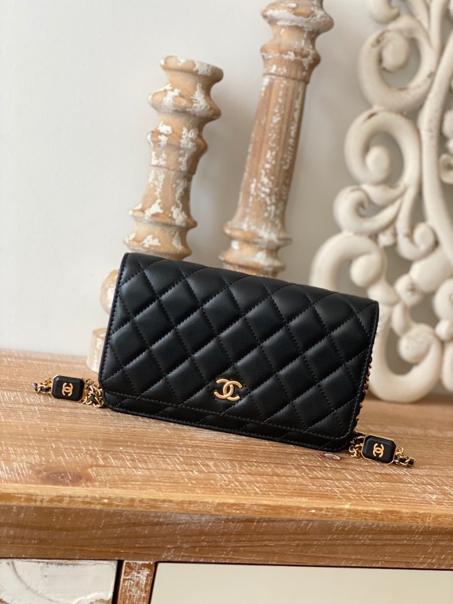 Chanel MINI FLAP BAG Lambskin & Gold-Tone Metal AS0950 black