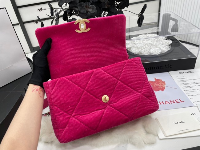 CHANEL 19 HANDBAG Corduroy AS1160&AS1161 Fuchsia