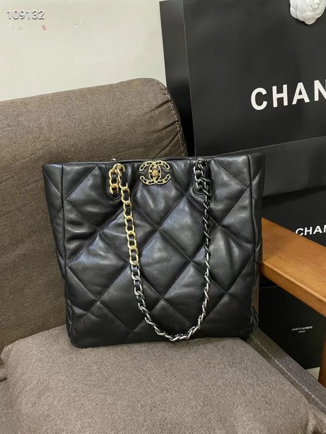 CHANEL 19 SHOPPING BAG AS3519 Black