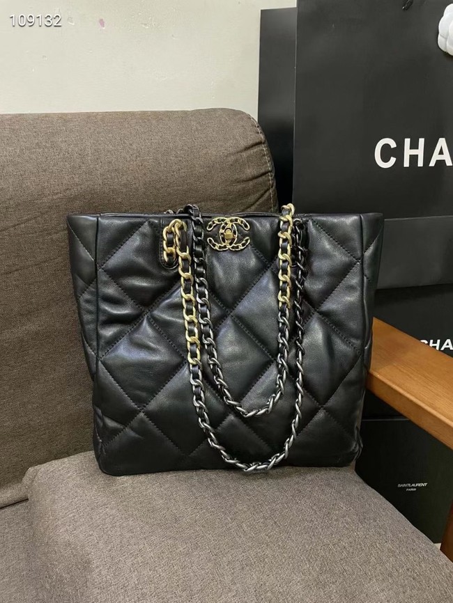 CHANEL 19 SHOPPING BAG AS3519 Black