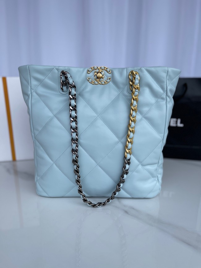 CHANEL 19 SHOPPING BAG AS3519 light blue