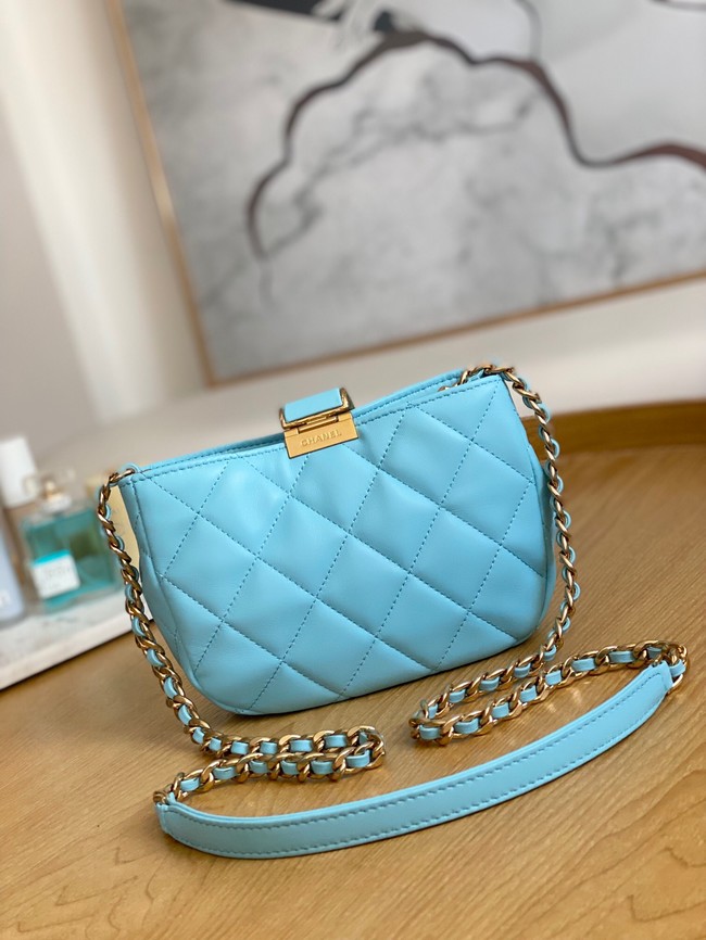 Chanel SMALL HOBO BAG AS3475 Light Blue