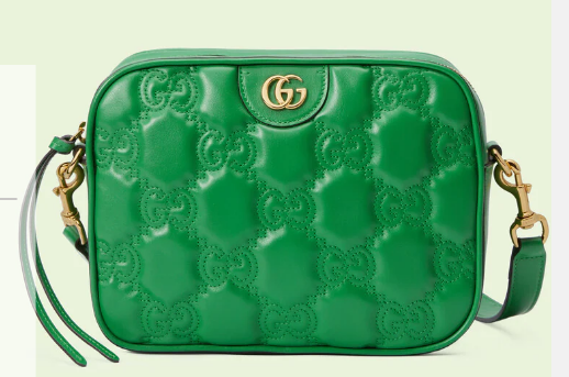 Gucci GG Matelasse leather shoulder bag 702234 Bright green