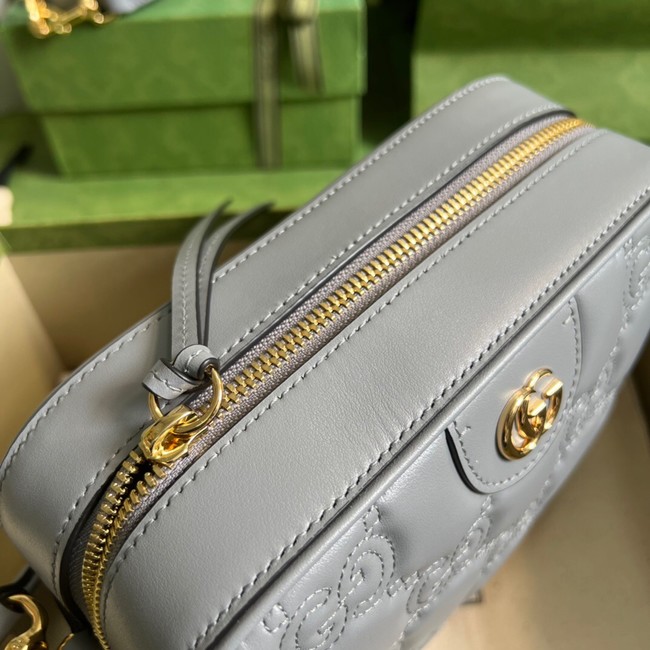 Gucci GG Matelasse leather shoulder bag 702234 Dusty grey