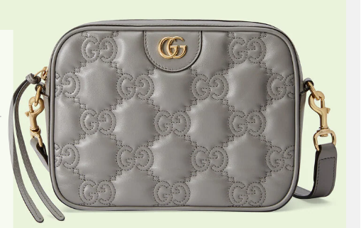 Gucci GG Matelasse leather shoulder bag 702234 Dusty grey