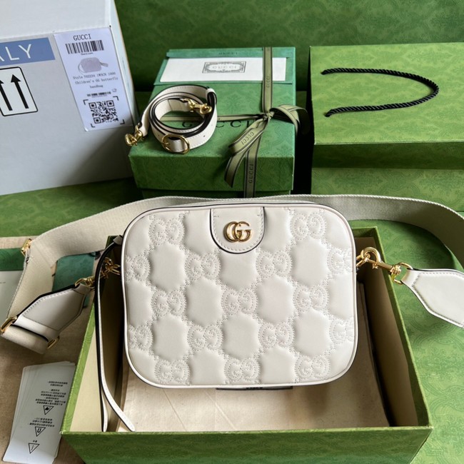 Gucci GG Matelasse leather shoulder bag 702234 white