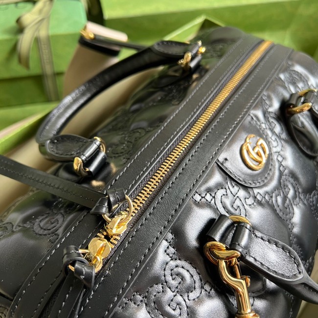 Gucci GG Matelasse leather top handle bag 702242 black