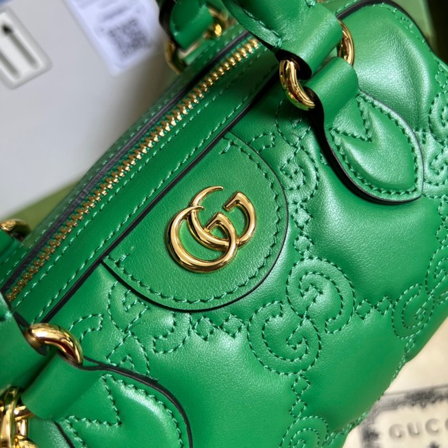 Gucci GG Matelasse leather top handle bag 702251 Bright green