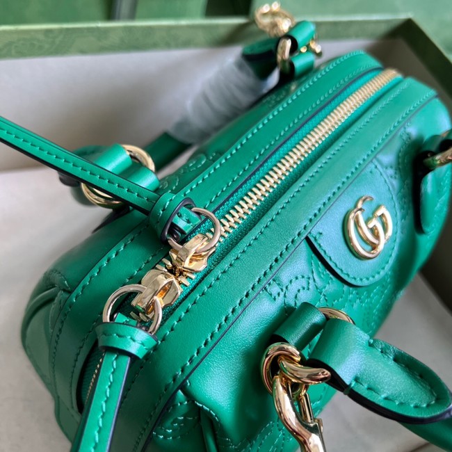 Gucci GG Matelasse leather top handle bag 702251 Bright green