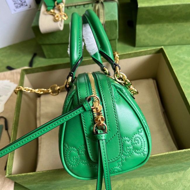 Gucci GG Matelasse leather top handle bag 702251 Bright green