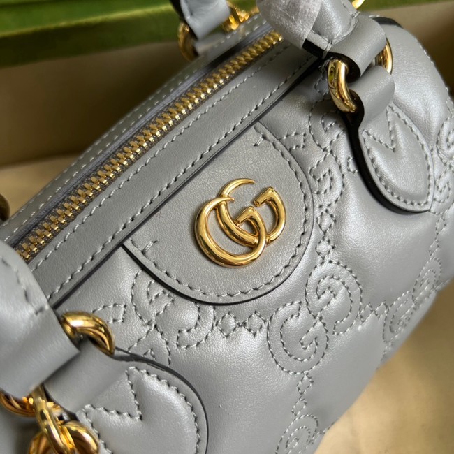 Gucci GG Matelasse leather top handle bag 702251 Dusty grey