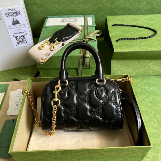 Gucci GG Matelasse leather top handle bag 702251 black