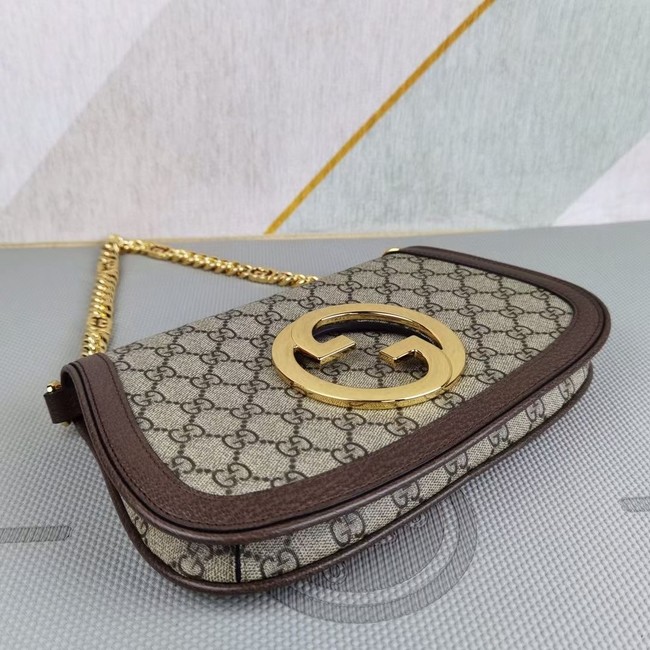 Gucci GG Supreme canvas Blondie shoulder bag 699268 Brown