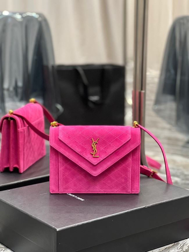 SAINT LAURENT GABY MINI SATCHEL IN SUEDE 685574 MAGENTA PINK