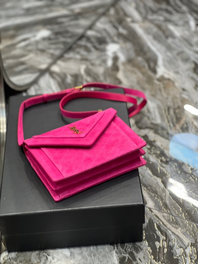 SAINT LAURENT GABY MINI SATCHEL IN SUEDE 685574 MAGENTA PINK