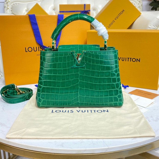 Louis Vuitton crocodile skin CAPUCINES BB M81190 green