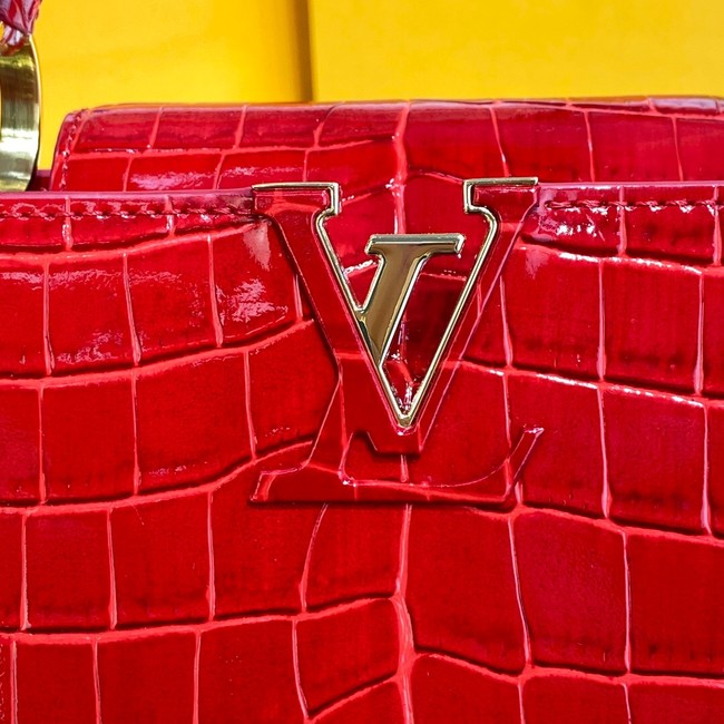 Louis Vuitton crocodile skin CAPUCINES BB M81190 red