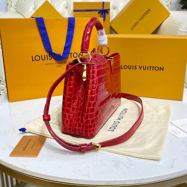 Louis Vuitton crocodile skin CAPUCINES BB M81190 red