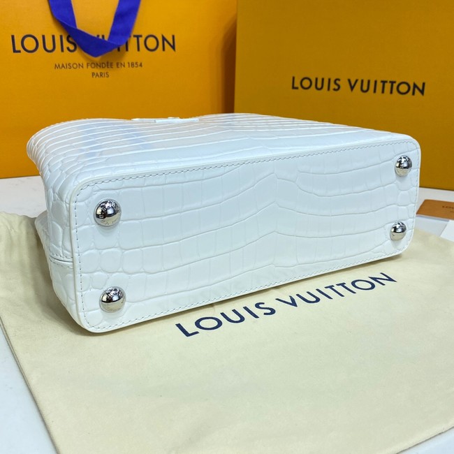 Louis Vuitton crocodile skin CAPUCINES BB M81190 white