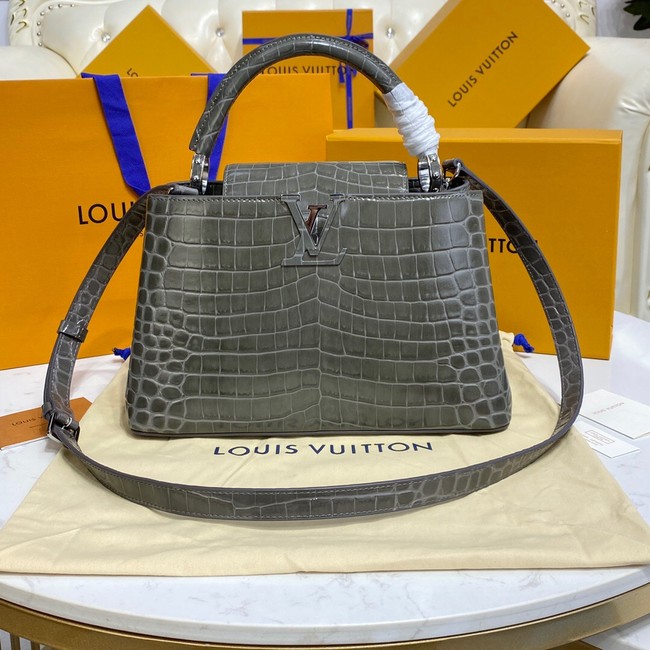 Louis Vuitton crocodile skin CAPUCINES M48866 dark gray