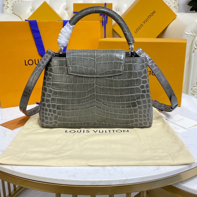 Louis Vuitton crocodile skin CAPUCINES M48866 dark gray