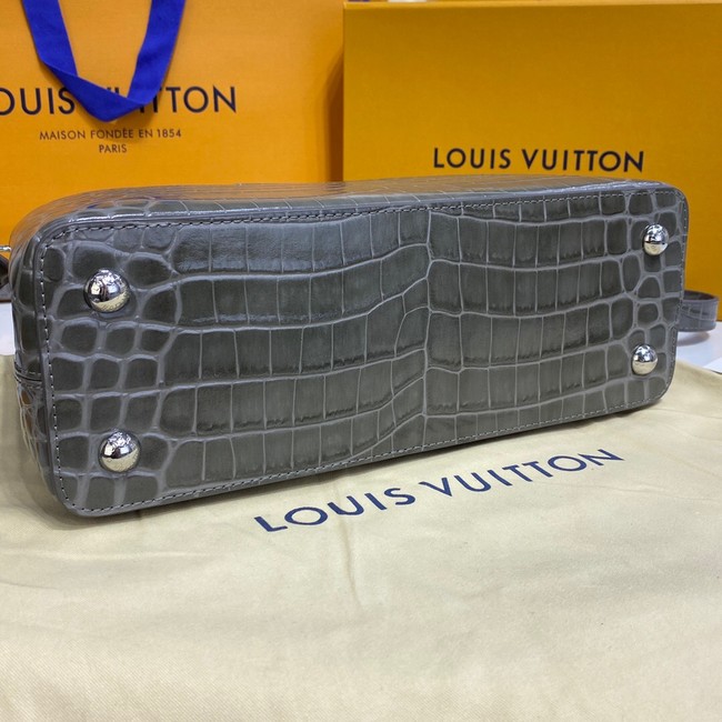 Louis Vuitton crocodile skin CAPUCINES M48866 dark gray