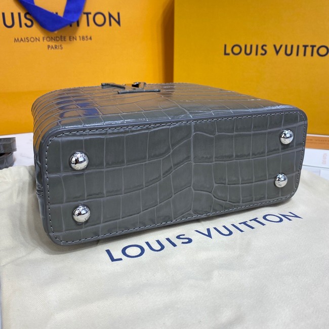 Louis Vuitton crocodile skin CAPUCINES MINI M81190 dark gray