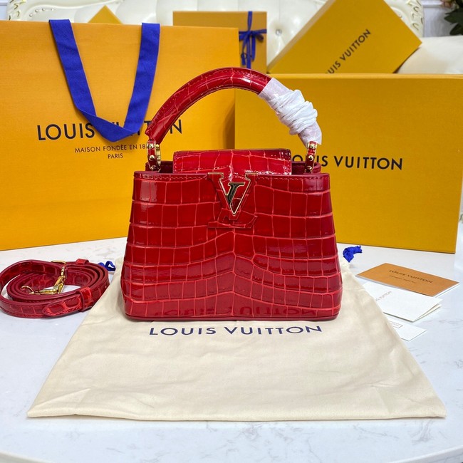 Louis Vuitton crocodile skin CAPUCINES MINI M81190 red