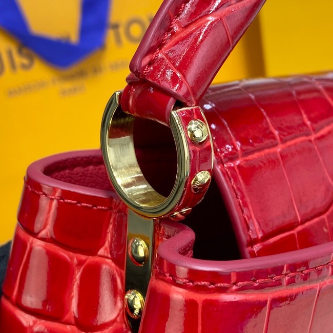 Louis Vuitton crocodile skin CAPUCINES MINI M81190 red