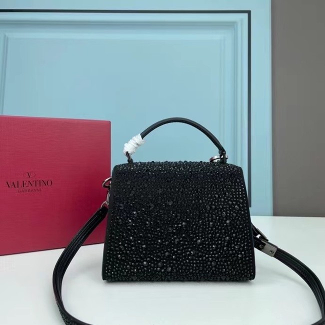 VALENTINO GARAVANI VSLING Shiny diamond Mini totebag XW2B1G9 black&black-Tone Metal