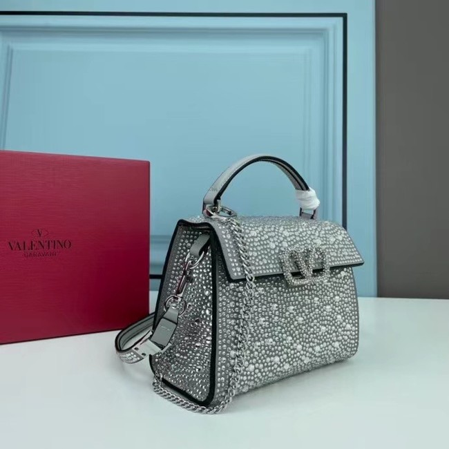 VALENTINO GARAVANI VSLING Shiny diamond Mini totebag XW2B1G9 silver&silver-Tone Metal