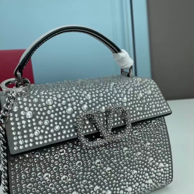 VALENTINO GARAVANI VSLING Shiny diamond Mini totebag XW2B1G9 silver&silver-Tone Metal