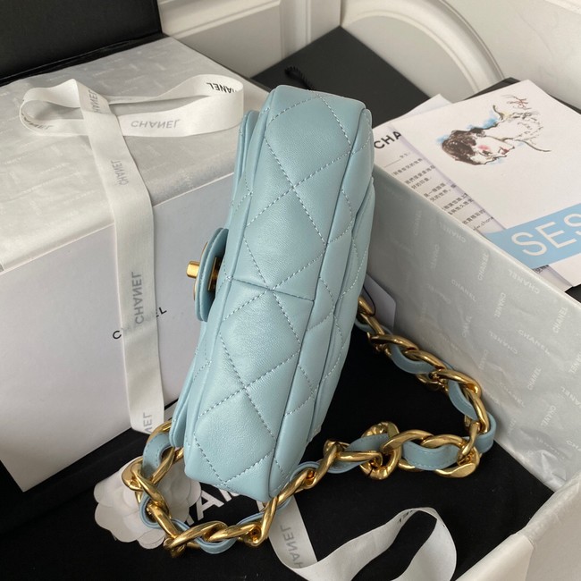 CHANEL FLAP BAG AS3214 light blue