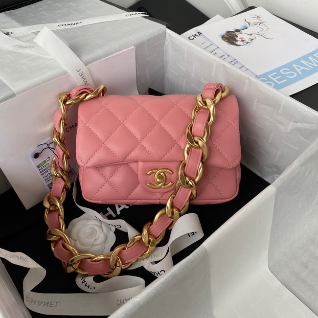 CHANEL FLAP BAG AS3214 pink